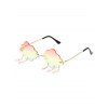Lunettes de Soleil en Forme de Nuage à Frange sans Monture - multicolor B 