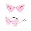 Lunettes Solaires sans Monture de Forme Papillon de Streetwear - Rose clair 