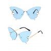 Lunettes Solaires sans Monture de Forme Papillon de Streetwear - Bleu clair 