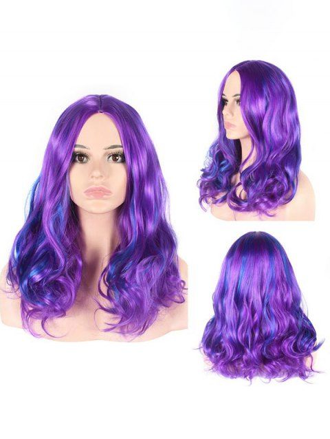 Long Middle Part Highlight Wavy Cosplay Synthetic Wig