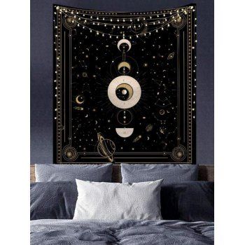 

Moon Phase Print Tapestry Hanging Wall Home Decor, Black