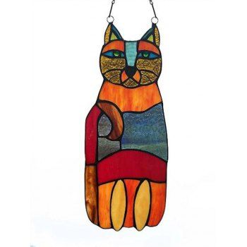 

Cute Colored Cat Ornament Trendy Home Decor, Red