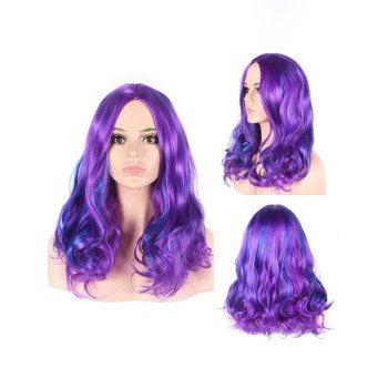 

Long Middle Part Highlight Wavy Cosplay Synthetic Wig, Multicolor