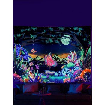 

Butterfly Flower Print Tapestry Hanging Wall Home Decor, Multicolor