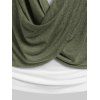 T-shirt Chiné Contrasté Croisé en Blocs de Couleurs à Manches Courtes Faux Deux Pièces - Vert profond XXL