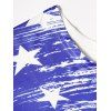 Plus Size T Shirt Star Striped Print Skew Neck Patriotic Tee - WHITE 3X