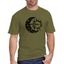 T-shirt Décontracté à Imprimé Etoile Lune et Soleil à Manches Courtes à Col Rond - Vert Armée XL