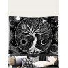 Tapisserie Murale à Imprimé Arbre Lune Soleil et Galaxie Décor Maison - Blanc 150 CM X 130 CM