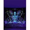 Butterfly Mushroom Skeleton Print Tapestry Hanging Wall Home Decor - multicolor G 150 CM X 130 CM