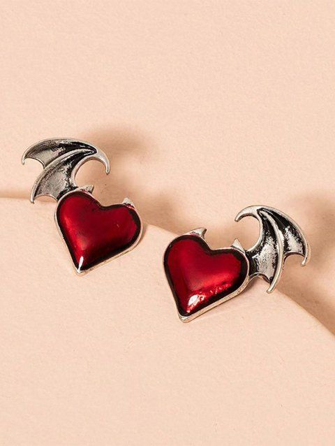 Heart Wings Gothic Stud Earrings