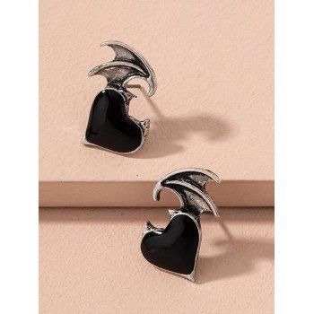 

Heart Wings Gothic Stud Earrings, Black