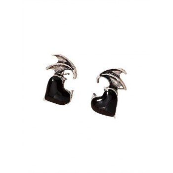 Heart Wings Gothic Stud Earrings