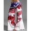 Pantalon Fluide Lâche à Imprimé Drapeau Américain Patriotique à Taille Elastique à Jambe Large - multicolor S