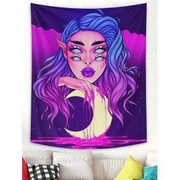 

Home Decor Lady Pop Art Psychedelic Print Hanging Wall Tapestry, Light purple