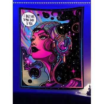

Galaxy Lady Pop Art Psychedelic Print Hanging Decoration Wall Tapestry, Multicolor a