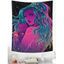 Tapisserie Murale à Imprimé Chat Psychédélique Galaxie - Violet clair 150 CM X 130 CM