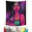 Tapisserie Murale à Imprimé Chat Psychédélique Galaxie - multicolor 150 CM X 130 CM