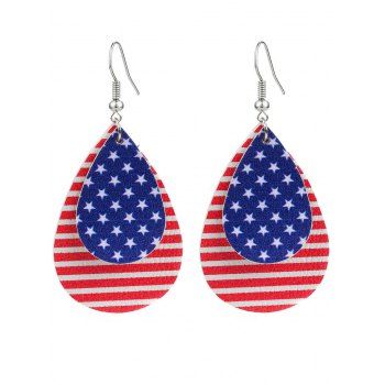 

Star Striped Layered Droplet Patriotic Earrings, Multicolor