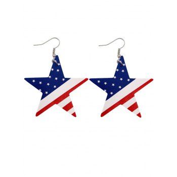 

Star Shaped American Flag Element Patriotic Earrings, Multicolor