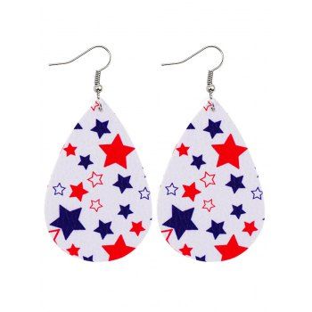

Star Print Droplet Patriotic Earrings, Multicolor