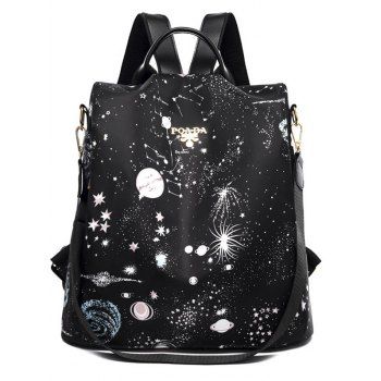 

Galaxy Planet Star Large Capacity Adjustable Strap Travel Bag, Black