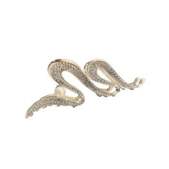 

Artificial Pearl Rhinestone Metal Hair Claw, Golden