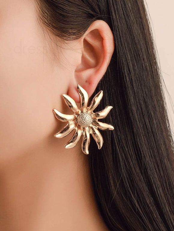 Boucles D'Oreilles Tournesol Elegance - d'or 