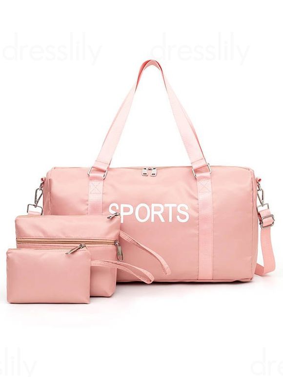 3 Sacs Sacs à Bandoulière de Voyage Imperméable à Imprimé Lettre - Rose clair 