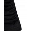 Star And Stripe American Flag Print Patriotic Tank Top Metal Chains Ruched O Ring Cowl Neck Tank Top - BLACK S