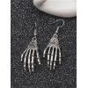 Gothic Earrings Skeleton Drop Earrings - SILVER 