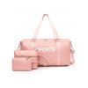 3 Sacs Sacs à Bandoulière de Voyage Imperméable à Imprimé Lettre - Rose clair 