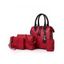 3 Pcs Outdoor Bags Vintage Tassel Zipper PU Handbags - DEEP RED 