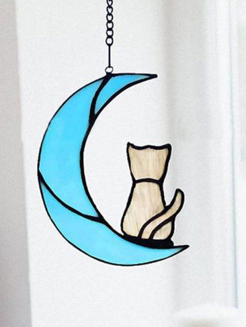Cute Moon Cat Print Acrylic Home Decor