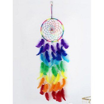 

Faux Leather Beads Round Shape Home Decor Hanging Dreamcatcher, Multicolor