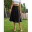 Mock Button Solid Color Midi Skirt Split Elastic Waist A Line Skirt - BLACK L
