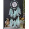 Attrape-Rêve en Forme de Rond Motif Fleurs et Plumes et Perles Fantaisies à Suspendre - Vert clair 