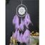 Attrape-Rêve en Forme de Rond Motif Fleurs et Plumes et Perles Fantaisies à Suspendre - Violet clair 