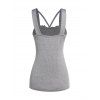 Ruched Bust Crisscross Heathered Casual Tank Top - LIGHT GRAY S