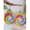 Boucles D'Oreilles Au Crochet Pendantes Teintées Colorées en Forme Goutte D'Eau - multicolor 