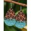 Boucles D'Oreilles Pendantes Au Crochet à Imprimé Léopard Forme Goutte D'Eau en PU - multicolor 