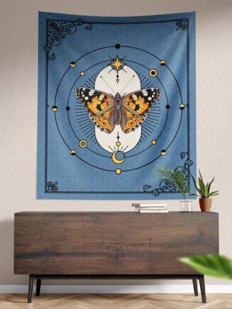 Tapisserie Murale à Imprimé Papillons Décor Maison