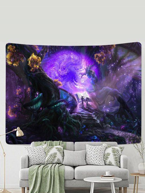 Dreamy Forest Landscape Print Hanging Decor Wall Tapestry