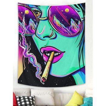 

Psychedelic Lady Pop Art Print Decorative Hanging Wall Tapestry, Multicolor