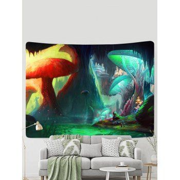 

Mushroom Landscape Print Hanging Wall Tapestry, Multicolor