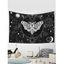 Tapisserie Murale à Imprimé Lune Papillon et Crâne Décor Maison - Noir 150 CM X 130 CM