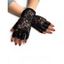 Gants en Dentelle Transparente Fleur Style Gothique - Noir 1 PAIR