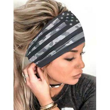 

Allover Print Sport Wide Headband, Black