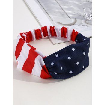 

Patriotic American Flag Print Twisted Elastic Headband, Multicolor c
