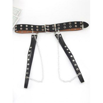 Punk Style Grommet Chain Embellishment Buckle Gothic Belt 