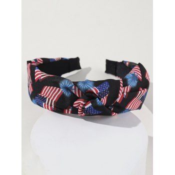 

Star And Stripe Print Twist Patriotic Hairband, Black